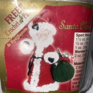Vintage Fibre 1998 Craft Santa 6" Plastic Doll Air Freshener Crochet Pattern